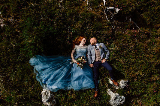 The rise of the blue wedding dress!