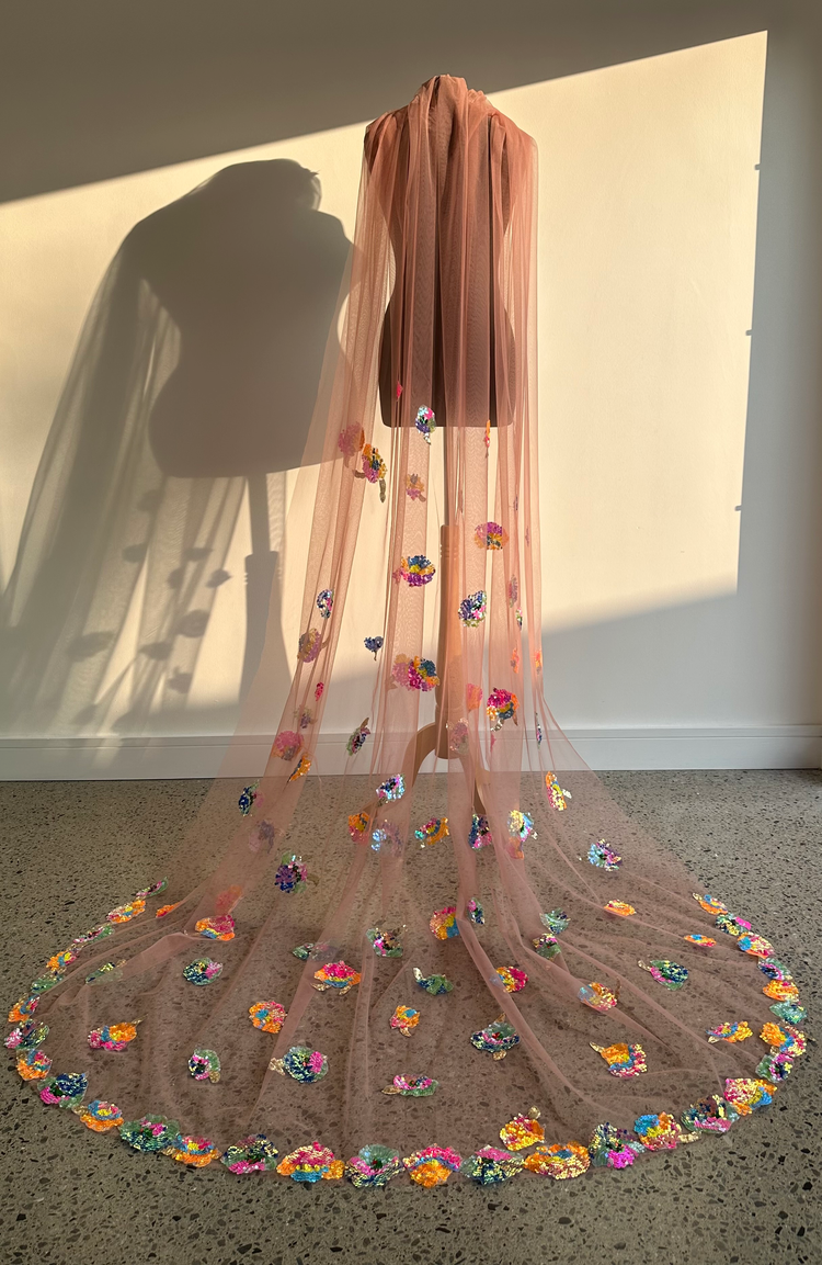 Pink sequin bridal veil in Dublin 