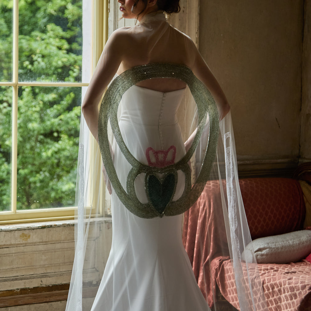 Irish wedding veil for modern bride 