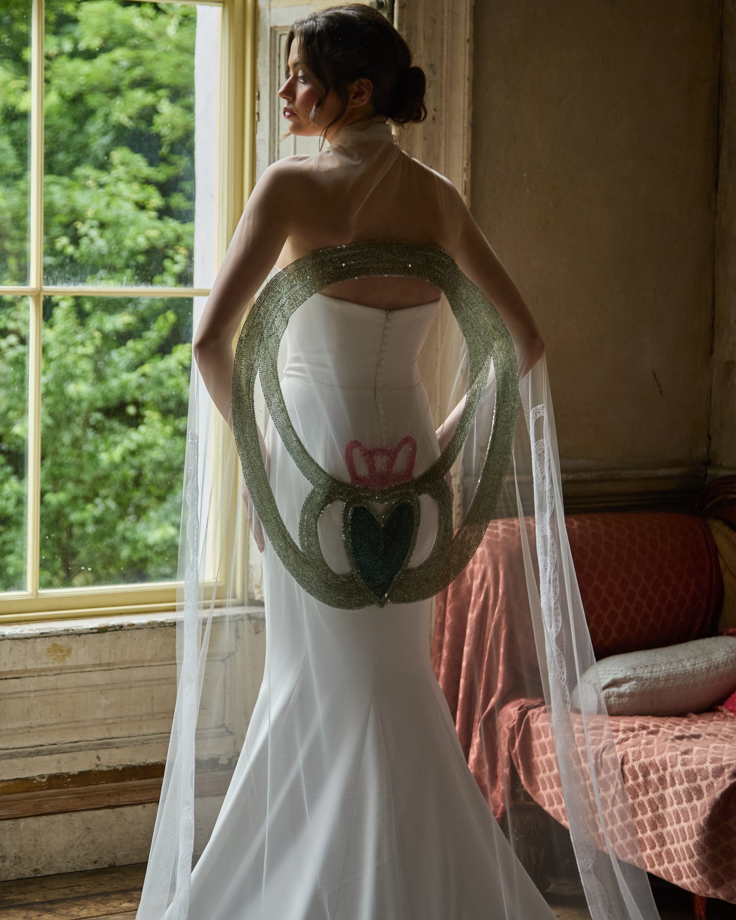 Irish wedding veil for modern bride 