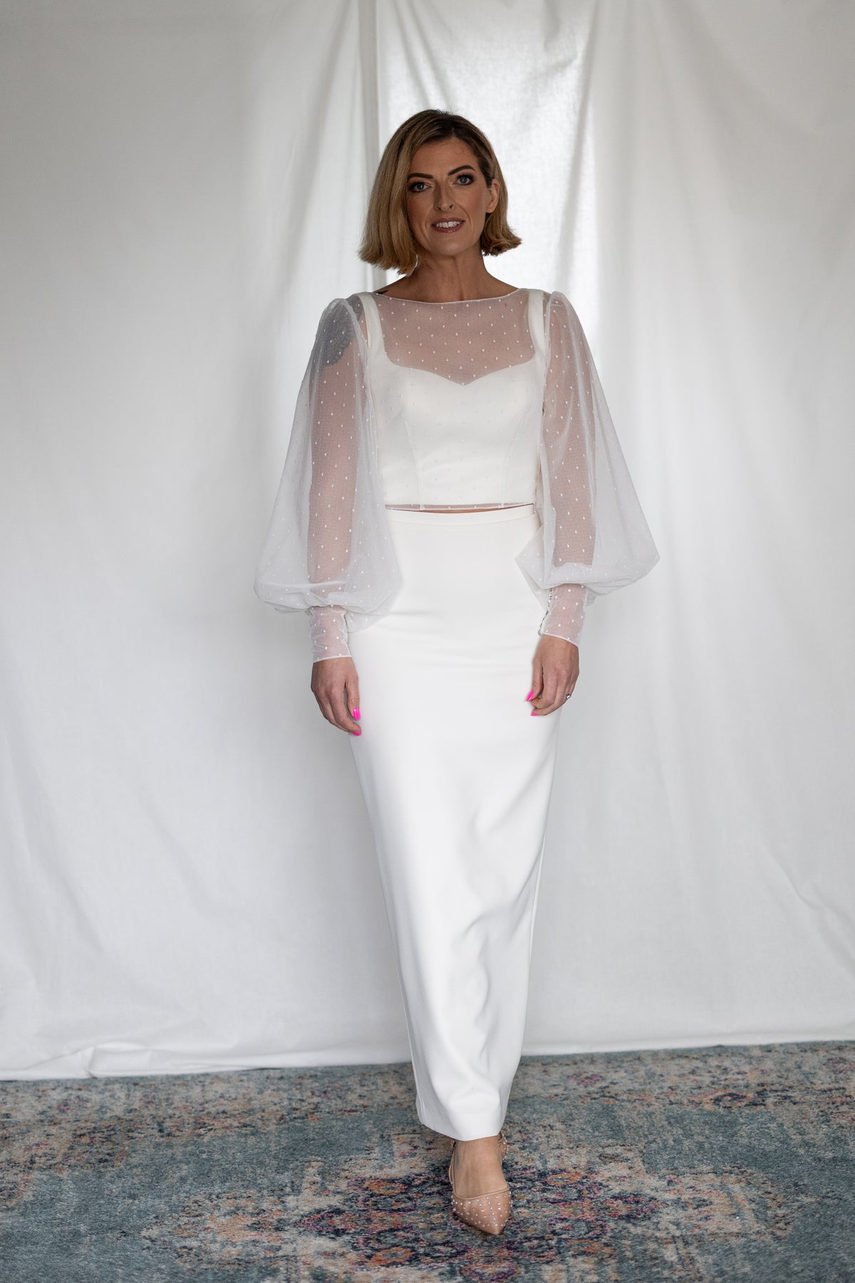 Look 9: Polka Dot Tulle Top + Column Skirt | Mizz Rio
