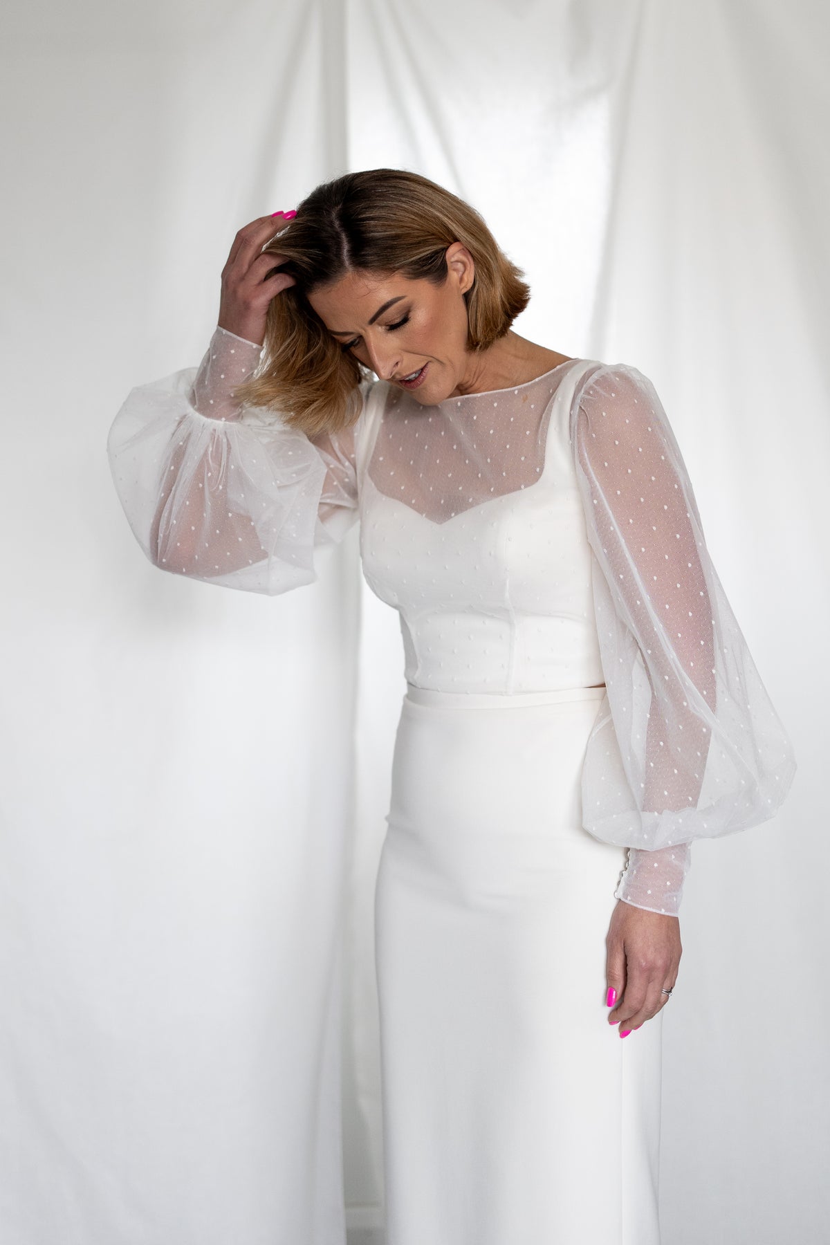 Look 9: Polka Dot Tulle Top + Column Skirt | Mizz Rio