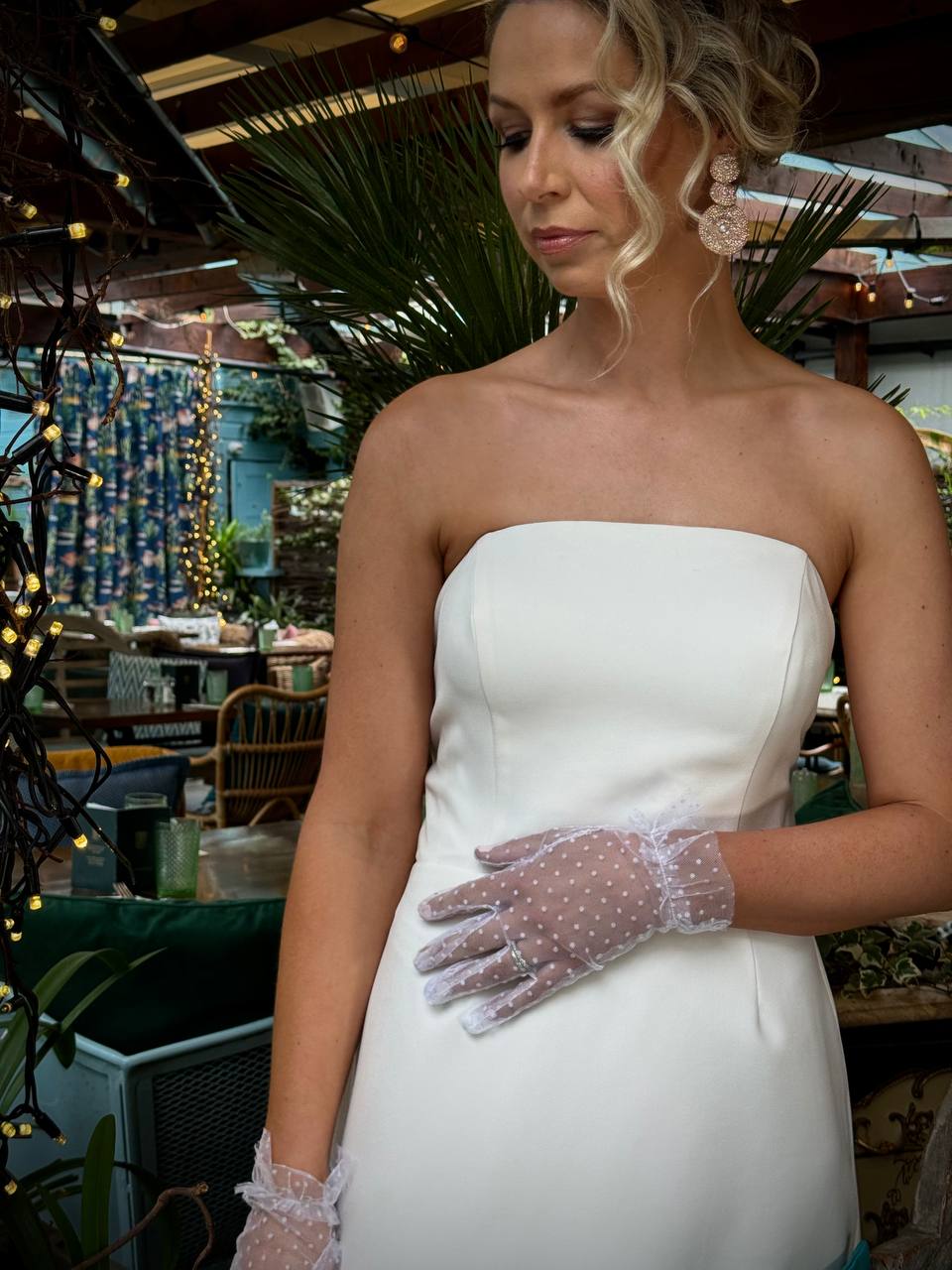 Polka Dot Wedding Gloves