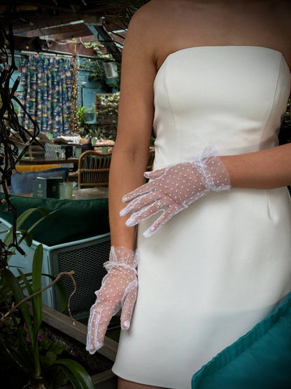 Polka Dot Wedding Gloves