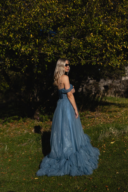 Molly - Blue Fluffy Wedding Dress