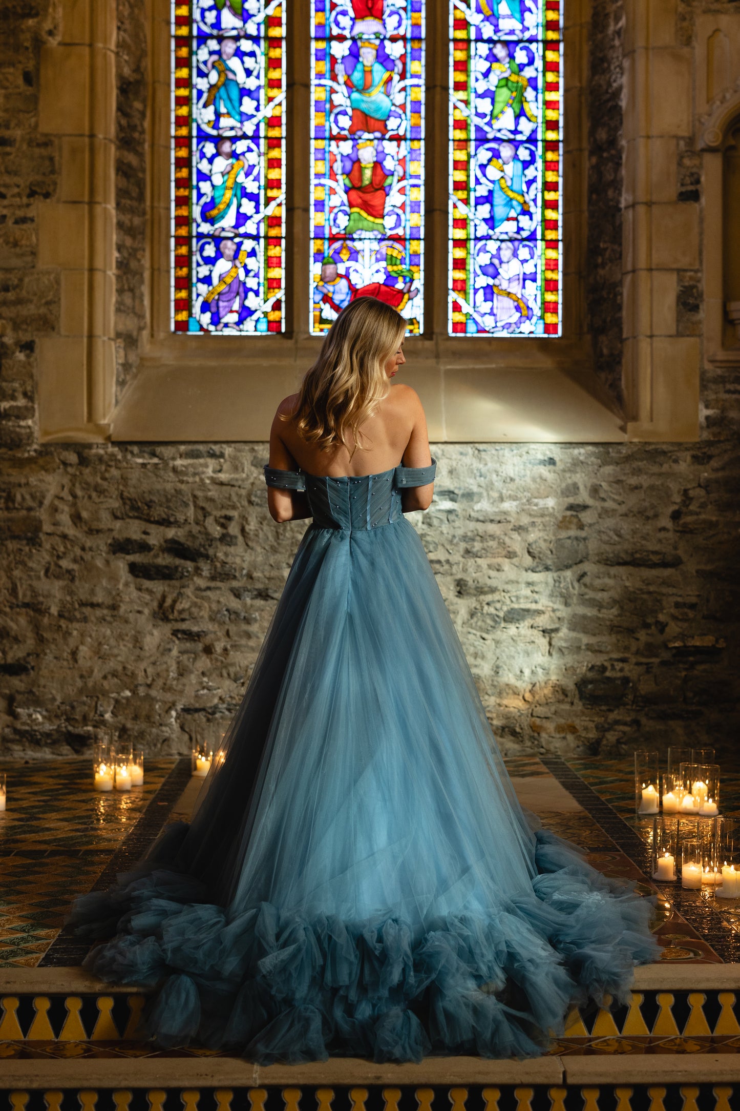 Molly - Blue Fluffy Wedding Dress