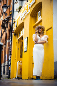 Irish bride wears bridal skirt and top separates in Cork 