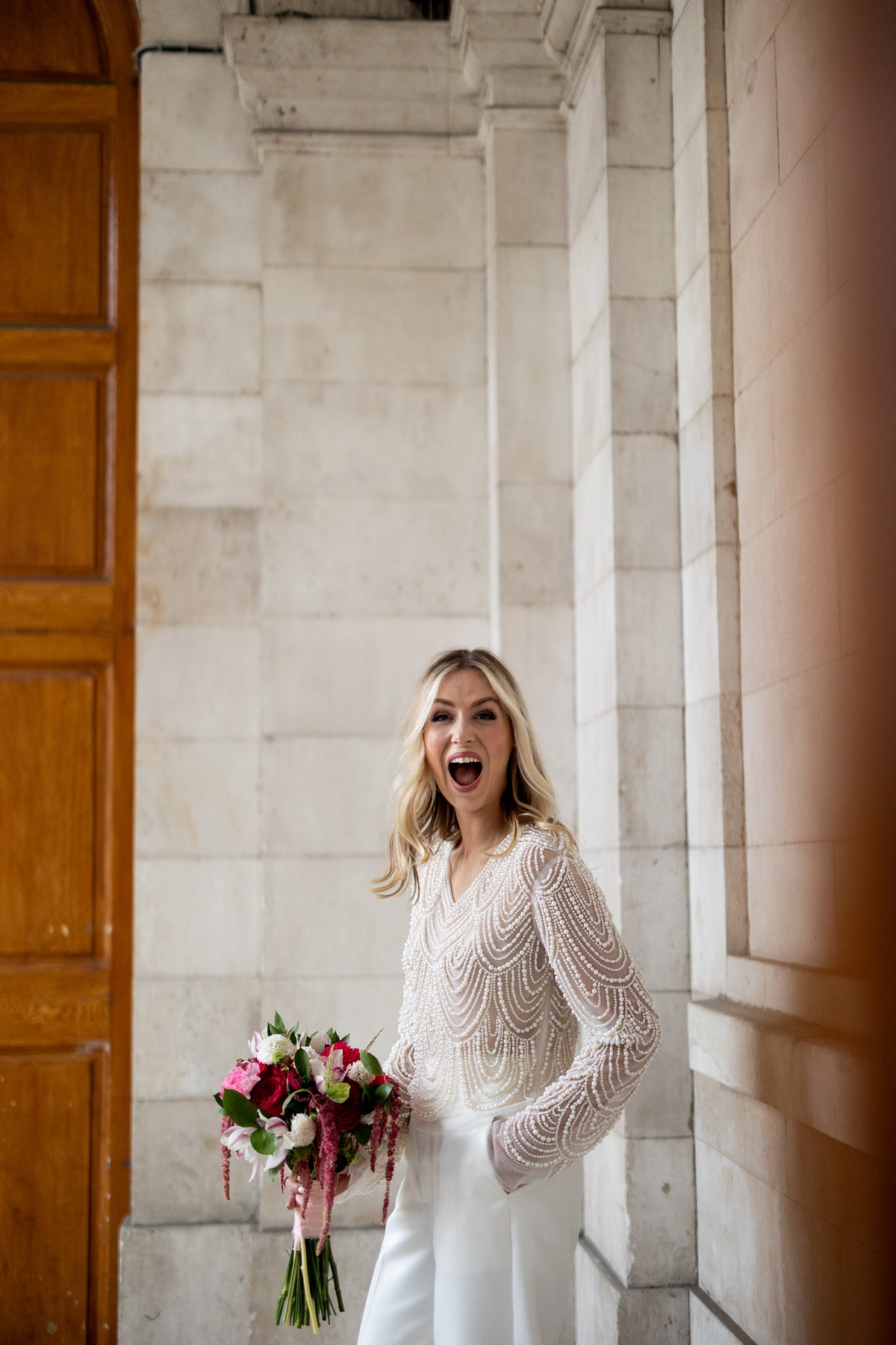 Look 11 - Hand-beaded Pearl Bridal Top