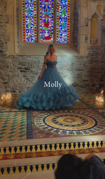 Molly - Blue Fluffy Wedding Dress